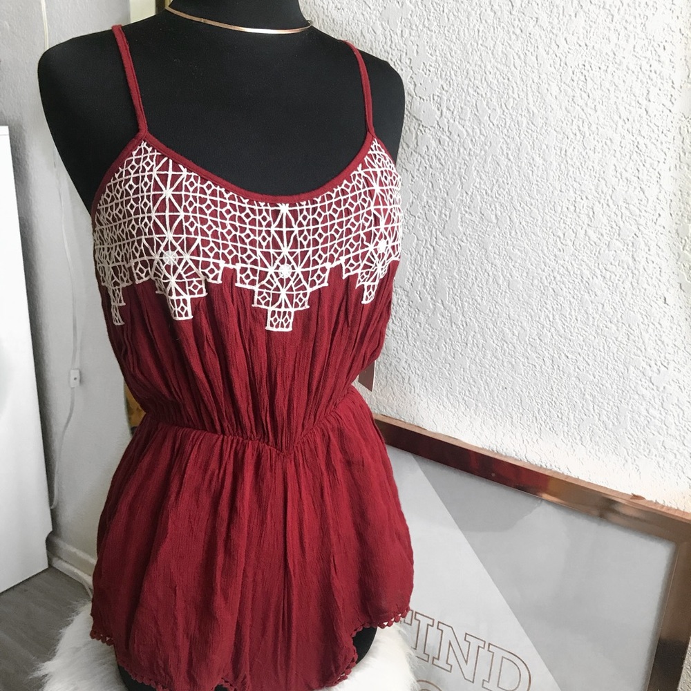 Forever 21 red wine romper.